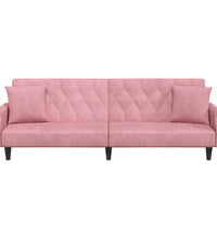 Schlafsofa mit Armlehnen Rosa Samt