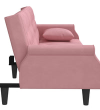 Schlafsofa mit Armlehnen Rosa Samt