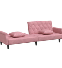 Schlafsofa mit Armlehnen Rosa Samt