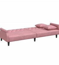 Schlafsofa mit Armlehnen Rosa Samt