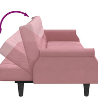 Schlafsofa mit Armlehnen Rosa Samt