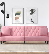 Schlafsofa mit Armlehnen Rosa Samt