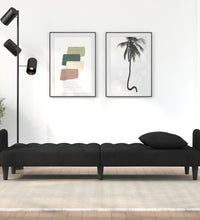 Schlafsofa mit Armlehnen Schwarz Samt