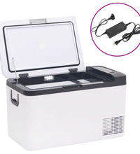 Kühlbox mit Griff und Adapter Schwarz und Weiß 18 L PP & PE