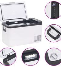 Kühlbox mit Griff und Adapter Schwarz und Weiß 25 L PP & PE