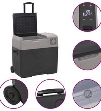 Kühlbox mit Rollen und Adapter Schwarz & Grau 30 L Polypropylen