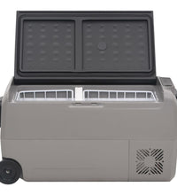 Kühlbox mit Rollen und Adapter Schwarz & Grau 36 L PP & PE
