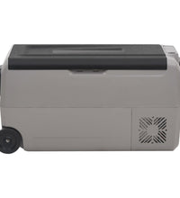 Kühlbox mit Rollen und Adapter Schwarz & Grau 36 L PP & PE