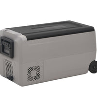 Kühlbox mit Rollen und Adapter Schwarz & Grau 36 L PP & PE