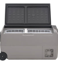 Kühlbox mit Rollen und Adapter Schwarz & Grau 50 L PP & PE