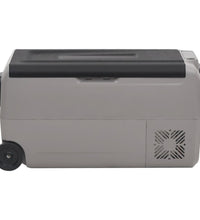 Kühlbox mit Rollen und Adapter Schwarz & Grau 50 L PP & PE