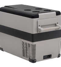 Kühlbox mit Griff und Adapter Schwarz und Grau 55 L PP & PE