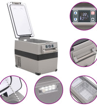 Kühlbox mit Griff und Adapter Schwarz und Grau 55 L PP & PE