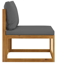 2-tlg. Sofagarnitur mit Dunkelgrauen Kissen Massivholz Akazie