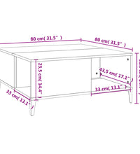 Couchtisch Räuchereiche 80x80x36,5 cm Holzwerkstoff