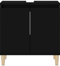 Waschbeckenunterschrank Schwarz 58x33x60 cm Holzwerkstoff