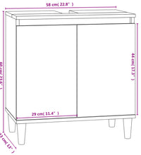 Waschbeckenunterschrank Schwarz 58x33x60 cm Holzwerkstoff