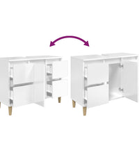 Waschbeckenunterschrank Hochglanz-Weiß 80x33x60cm Holzwerkstoff