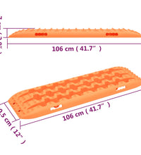 Traktionsmatten 2 Stk. Orange 106x30,5x7 cm Nylon