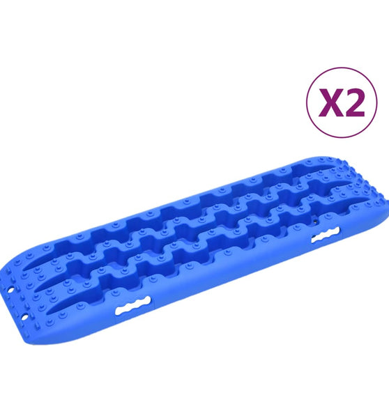 Traktionsmatten 2 Stk. Blau 106x30,5x7 cm Nylon