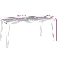 Gartentisch Haarnadel-Tischbeine 180x90x75 cm Akazie Massivholz