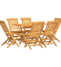 7-tlg. Garten-Essgruppe Massivholz Teak