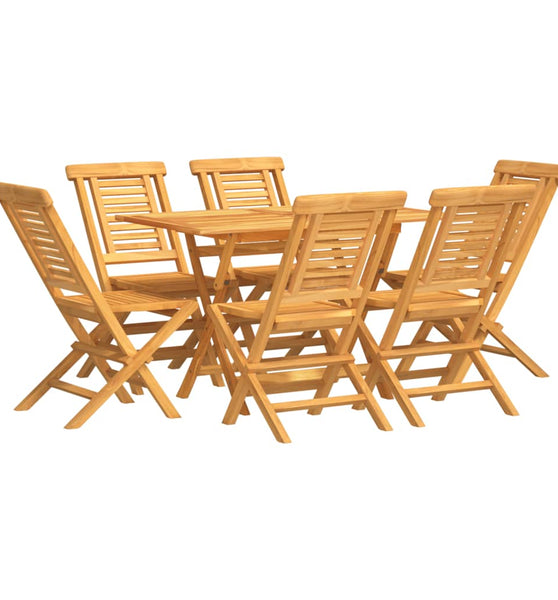 7-tlg. Garten-Essgruppe Massivholz Teak