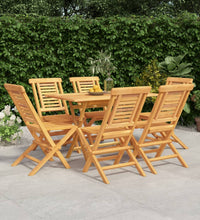 7-tlg. Garten-Essgruppe Massivholz Teak