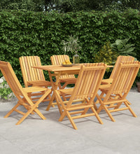 7-tlg. Garten-Essgruppe Massivholz Teak