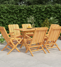 7-tlg. Garten-Essgruppe Massivholz Teak