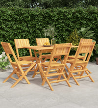 7-tlg. Garten-Essgruppe Massivholz Teak