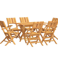 7-tlg. Garten-Essgruppe Massivholz Teak