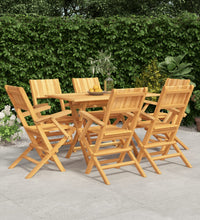 7-tlg. Garten-Essgruppe Massivholz Teak