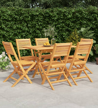 7-tlg. Garten-Essgruppe Massivholz Teak