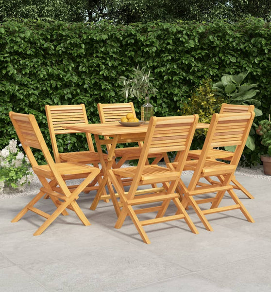 7-tlg. Garten-Essgruppe Massivholz Teak