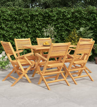 7-tlg. Garten-Essgruppe Massivholz Teak