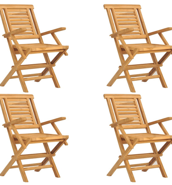 Gartenstühle 4 Stk. Klappbar 56x63x90 cm Massivholz Teak