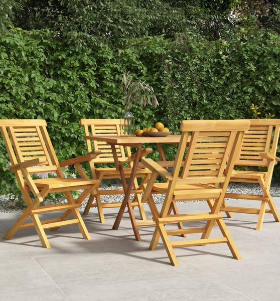 Gartenstühle 4 Stk. Klappbar 56x63x90 cm Massivholz Teak