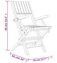 Gartenstühle 4 Stk. Klappbar 55x61x90 cm Massivholz Teak