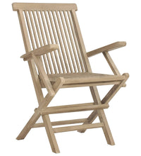 Gartenstühle 4 Stk. Klappbar Grau 56x61x89 cm Massivholz Teak