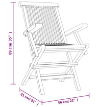 Gartenstühle 4 Stk. Klappbar Grau 56x61x89 cm Massivholz Teak