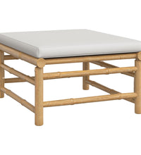 10-tlg. Garten-Lounge-Set mit Hellgrauen Kissen Bambus