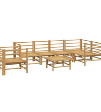 7-tlg. Garten-Lounge-Set mit Hellgrauen Kissen Bambus