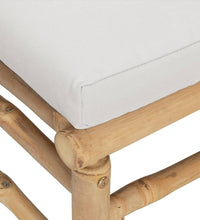 7-tlg. Garten-Lounge-Set mit Hellgrauen Kissen Bambus