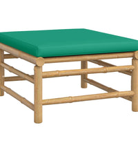 7-tlg. Garten-Lounge-Set mit Grünen Kissen Bambus