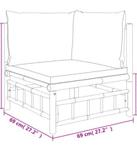 10-tlg. Garten-Lounge-Set mit Cremeweißen Kissen Bambus