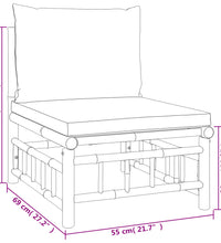 10-tlg. Garten-Lounge-Set mit Cremeweißen Kissen Bambus