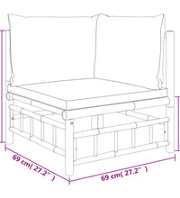 10-tlg. Garten-Lounge-Set mit Dunkelgrauen Kissen Bambus
