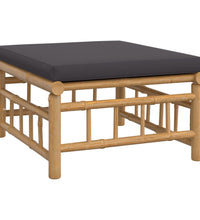 11-tlg. Garten-Lounge-Set mit Dunkelgrauen Kissen Bambus