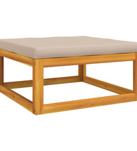 10-tlg. Garten-Lounge-Set mit Taupe Kissen Massivholz